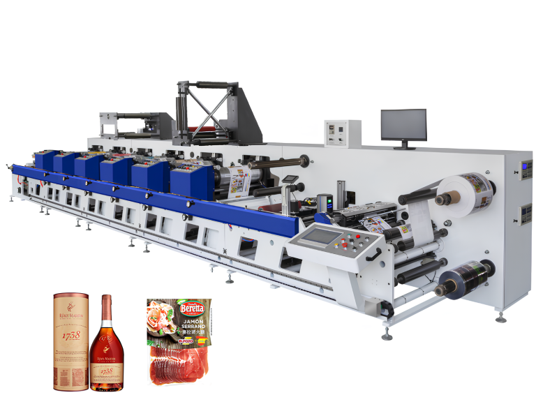 8 color servo inline flexo press for  label sticker with uv drying