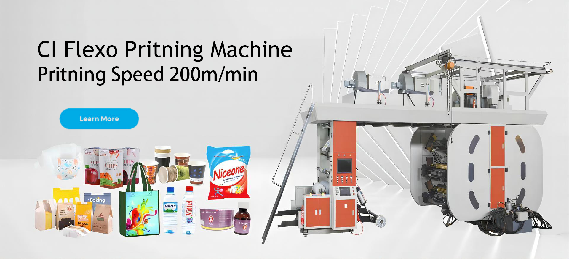 6 Color high speed CI flexo printing machine